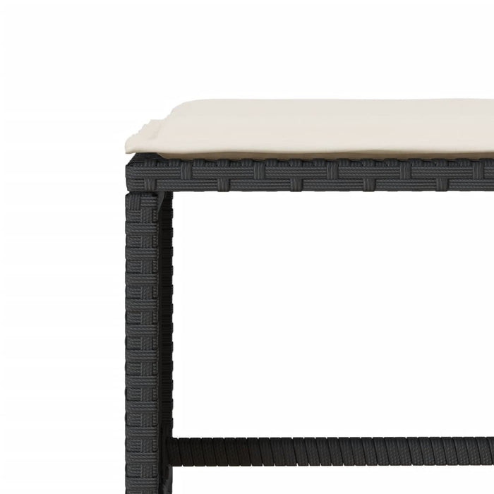 Set Divani da Giardino 4 pz con Cuscini Nero in Polyrattan 366358