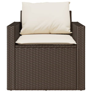 Set Divano da Giardino 4 pz con Cuscini-Sofa da Giardino-Divanetto da esterno Marrone in Polyrattan 215334