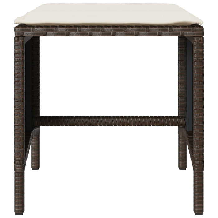 Set Divano da Giardino 4 pz con Cuscini Marrone in Polyrattan 366360