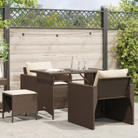 Set Divano da Giardino 4 pz con Cuscini-Sofa da Giardino-Divanetto da esterno Marrone in Polyrattan 215334