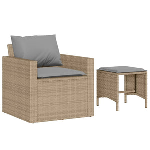 Set Divano da Giardino 4 pz con Cuscini-Sofa da Giardino-Divanetto da esterno Beige in Polyrattan 804480