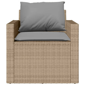 Set Divano da Giardino 4 pz con Cuscini-Sofa da Giardino-Divanetto da esterno Beige in Polyrattan 804480
