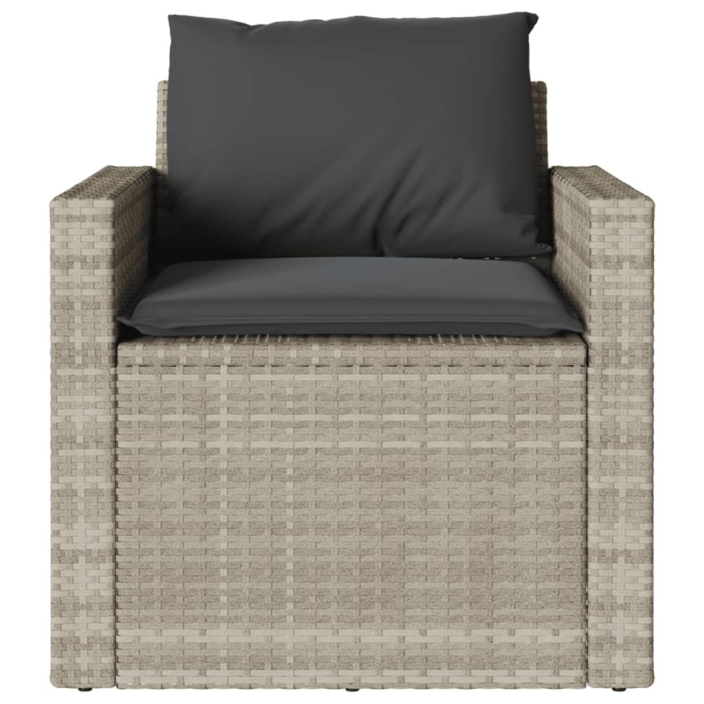 Set Divano da Giardino 4 pz con Cuscini-Sofa da Giardino-Divanetto da esterno Grigio Chiaro Polyrattan 540930