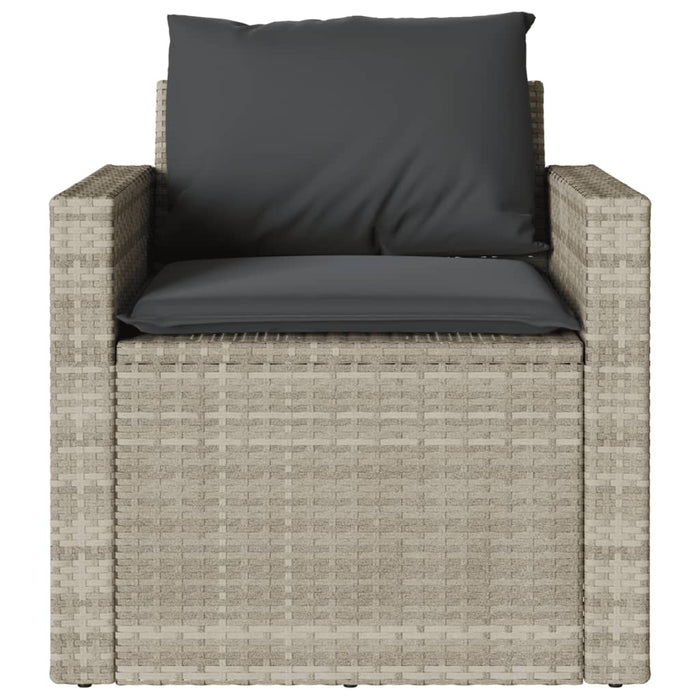 Set Divano da Giardino 4 pz con Cuscini-Sofa da Giardino-Divanetto da esterno Grigio Chiaro Polyrattan 540930