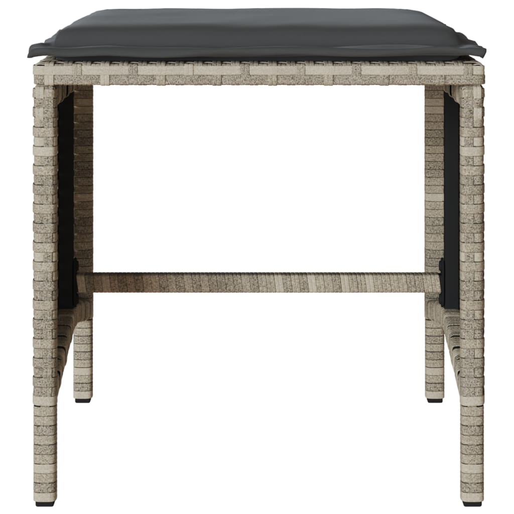 Set Divano da Giardino 4 pz con Cuscini-Sofa da Giardino-Divanetto da esterno Grigio Chiaro Polyrattan 540930