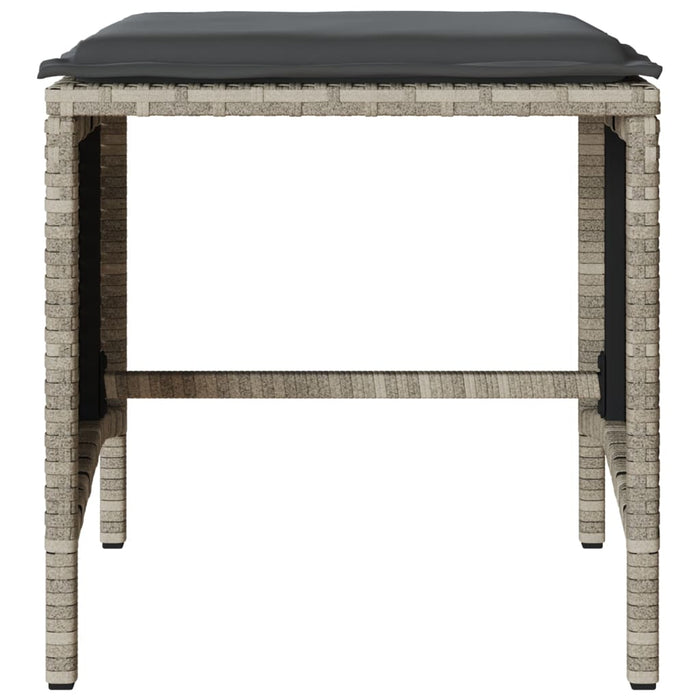 Set Divano da Giardino 4 pz con Cuscini-Sofa da Giardino-Divanetto da esterno Grigio Chiaro Polyrattan 540930