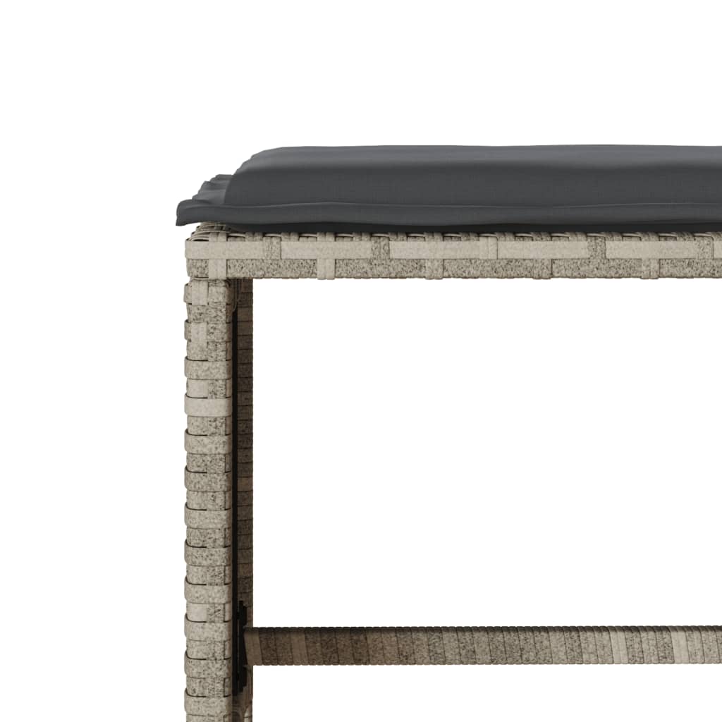 Set Divano da Giardino 4 pz con Cuscini-Sofa da Giardino-Divanetto da esterno Grigio Chiaro Polyrattan 540930