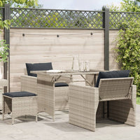 Set Divano da Giardino 4 pz con Cuscini-Sofa da Giardino-Divanetto da esterno Grigio Chiaro Polyrattan 540930