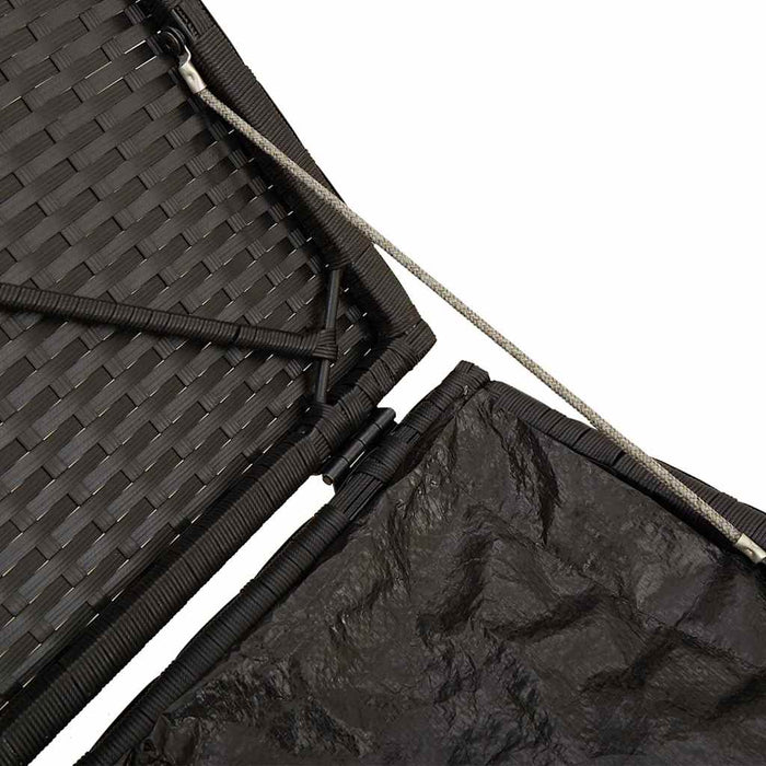 Scatola per cuscini  Nera 50x50x50 cm in Polyrattan 365408