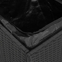 Scatola per cuscini  Nera 50x50x50 cm in Polyrattan 365408