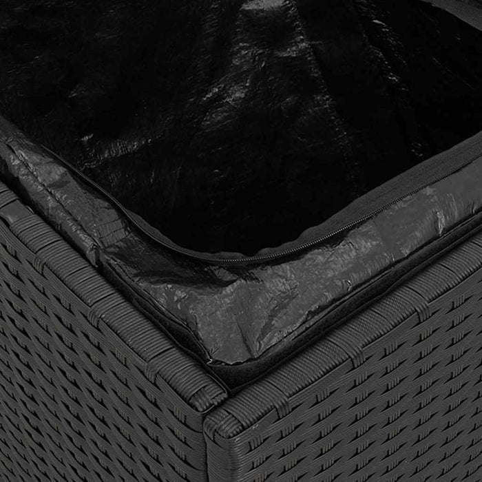 Scatola per cuscini  Nera 50x50x50 cm in Polyrattan 365408