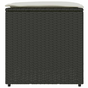 Scatola per cuscini  Nera 50x50x50 cm in Polyrattan 365408