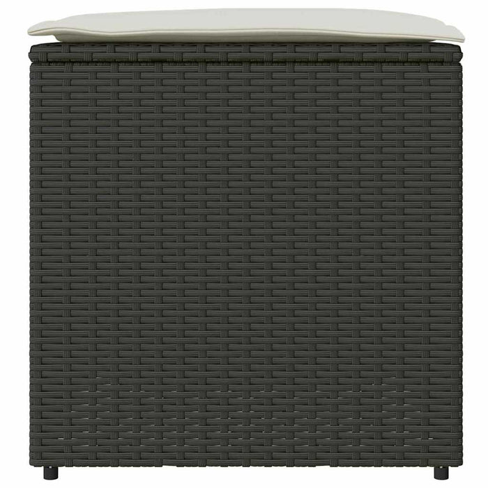 Scatola per cuscini  Nera 50x50x50 cm in Polyrattan 365408