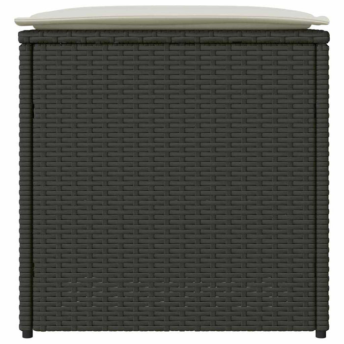 Scatola per cuscini  Nera 50x50x50 cm in Polyrattan 365408