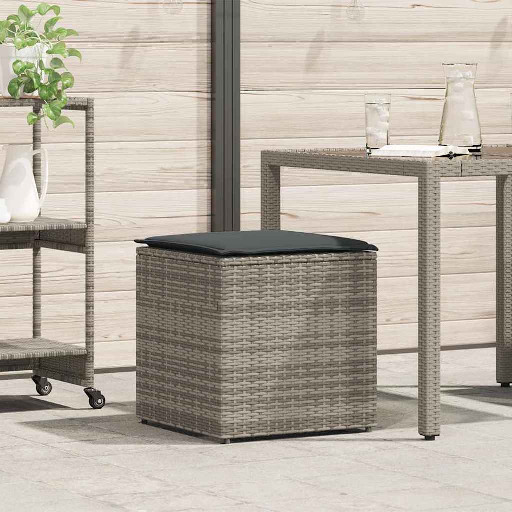 Box di Stoccaggio da Esterno  Grigio e Grigio Scuro Rattan Grande 365410