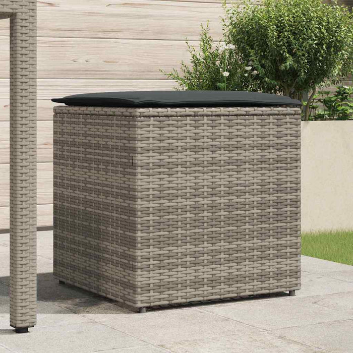 Box di Stoccaggio da Esterno  Grigio e Grigio Scuro Rattan Grande 365410