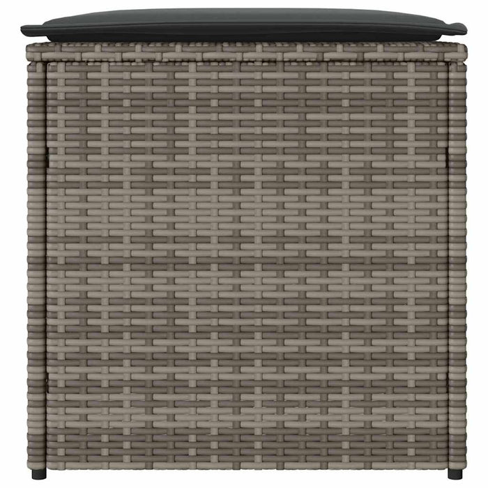 Box di Stoccaggio da Esterno  Grigio e Grigio Scuro Rattan Grande 365410