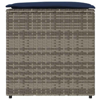 Scatola di Stoccaggio  Grigio e Blu Navy Rattan e Cuscino in Tessuto 365414