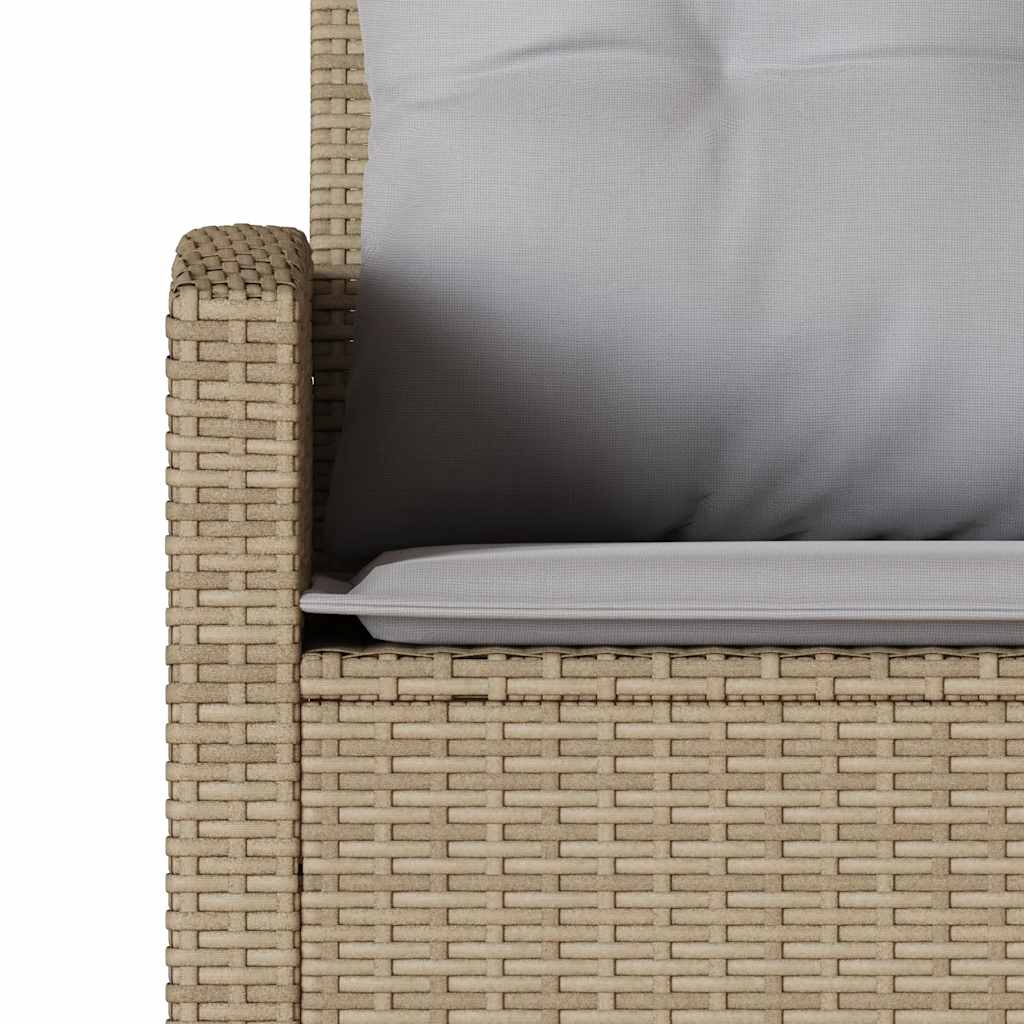 vidaXL Divano a Forma di L con Cuscini in Polyrattan Beige
