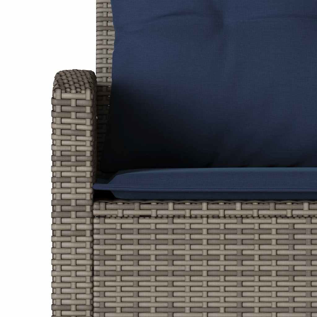 vidaXL Divano a Forma di L con Cuscini in Polyrattan Grigio
