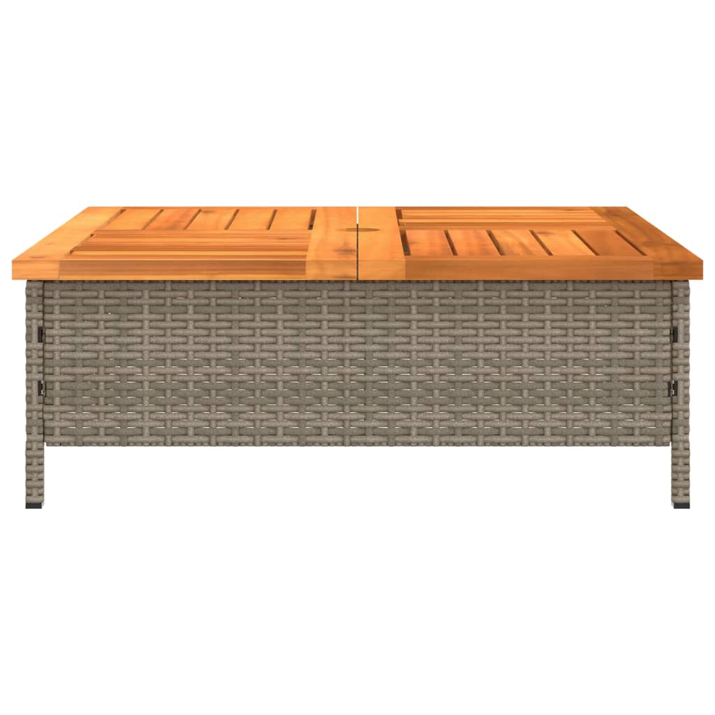 Copertura Base Ombrellone Grigia 70x70x25cm Polyrattan e Acacia 365953