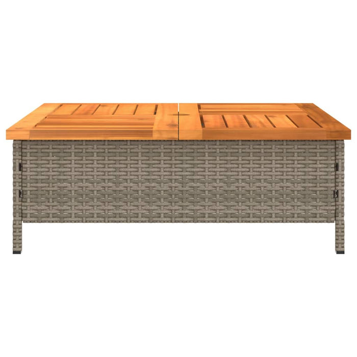 Copertura Base Ombrellone Grigia 70x70x25cm Polyrattan e Acacia 365953