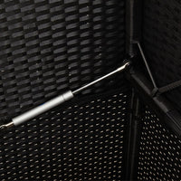 Panca da Giardino-Panca da esterno con Cuscini Nera in Polyrattan