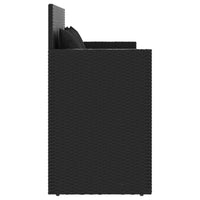 Panca da Giardino con Cuscini Nera in Polyrattan 365761