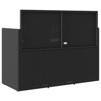 Panca da Giardino con Cuscini Nera in Polyrattan 365761