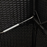 Panca da Giardino con Cuscini Nera in Polyrattan 365761