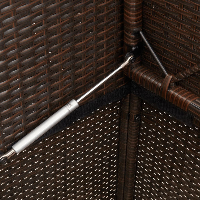 Panca da Giardino con Cuscini Marrone in Polyrattan 365762