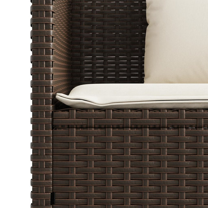 Panca da Giardino con Cuscini Marrone in Polyrattan 365762