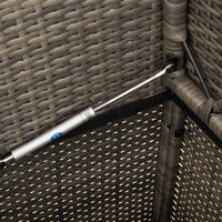 Panca da Giardino con Cuscini Grigia in Polyrattan 365763