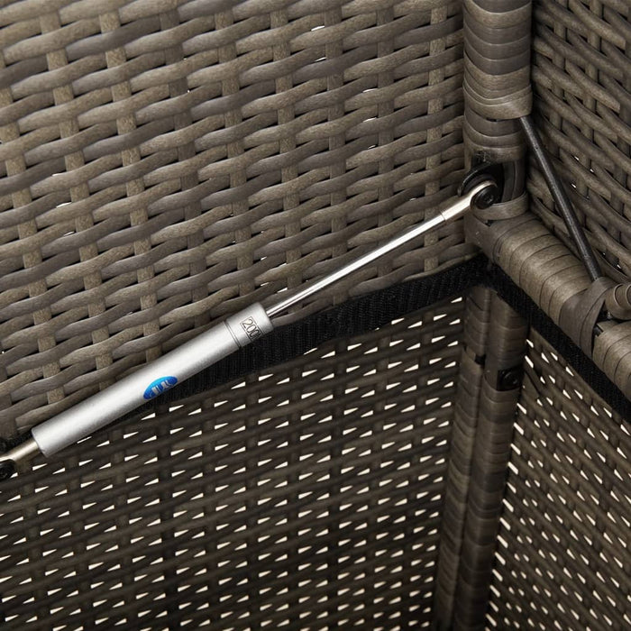 Panca da Giardino con Cuscini Grigia in Polyrattan 365763