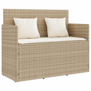 Panca da Giardino con Cuscini Beige in Polyrattancod mxl 88887