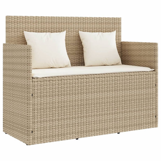 Panca da Giardino con Cuscini Beige in Polyrattancod mxl 88887
