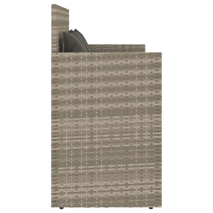 Panca da Giardino con Cuscini Grigio Chiaro in Polyrattan 365766