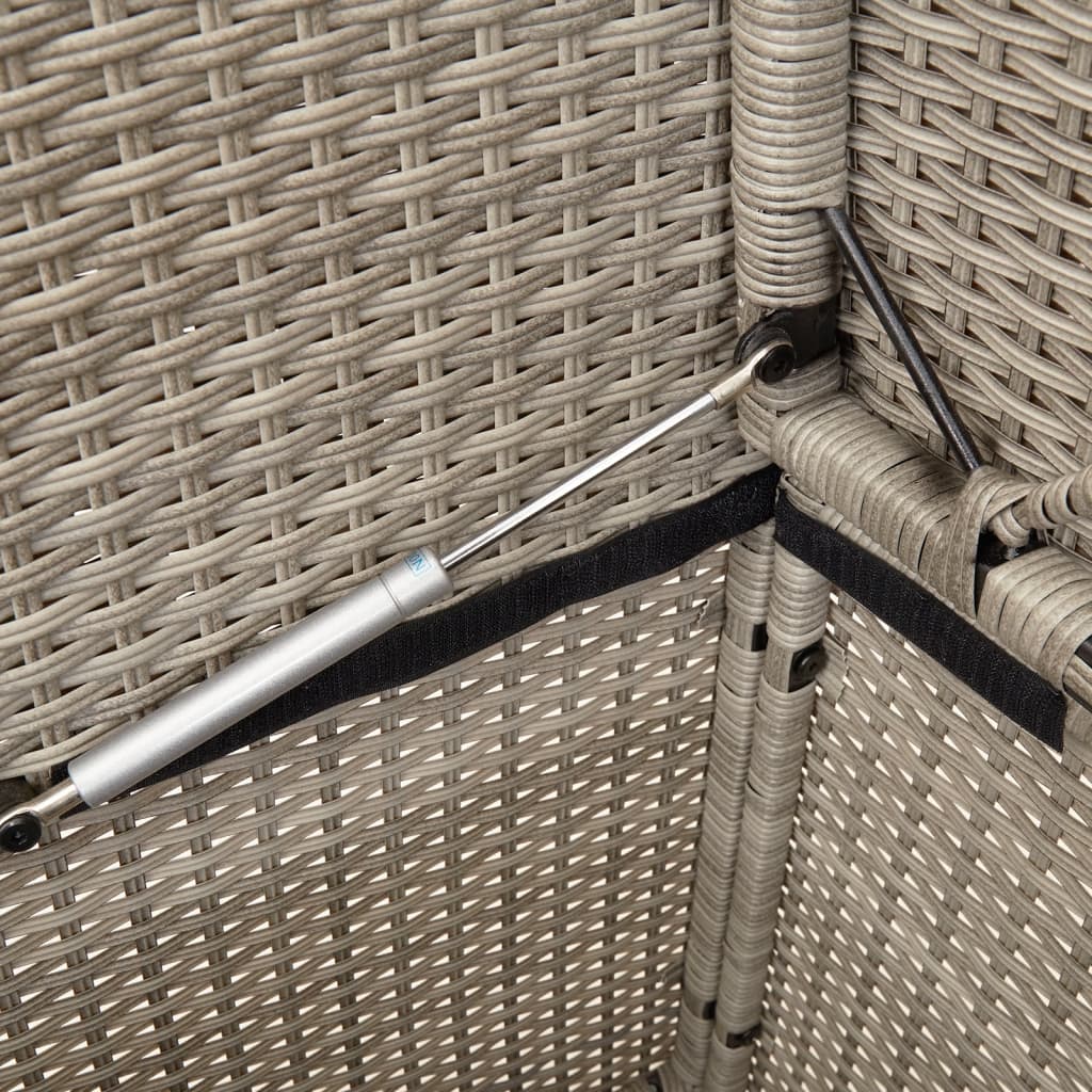 Panca da Giardino con Cuscini Grigio Chiaro in Polyrattan 365766