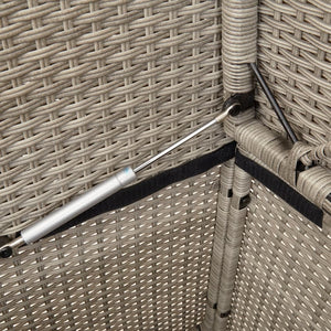 Panca da Giardino con Cuscini Grigio Chiaro in Polyrattan 365766