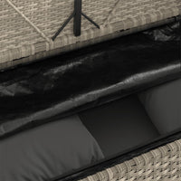 Panca da Giardino con Cuscini Grigio Chiaro in Polyrattan 365766