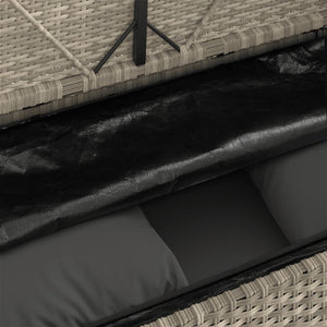 Panca da Giardino con Cuscini Grigio Chiaro in Polyrattan 365766