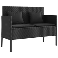 Panca da Giardino con Cuscini Nera in Polyrattancod mxl 112893