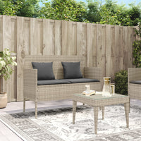 Panca da Giardino con Cuscini Grigio Chiaro in Polyrattan 365776