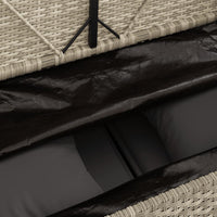 Panca da Giardino con Cuscini Grigio Chiaro in Polyrattan 365776