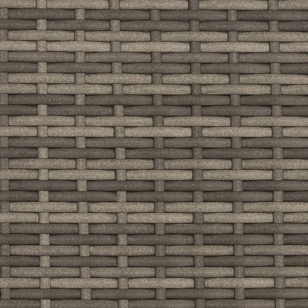 Divano da Giardino 2 Posti con Sgabelli Grigio in Polyrattan