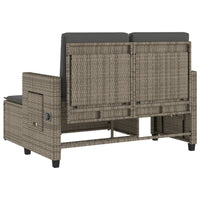 Panca Reclinabile da Giardino con Cuscini Grigia in Polyrattan 365819