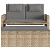 Panca Reclinabile da Giardino con Cuscini Beige in Polyrattan 365821