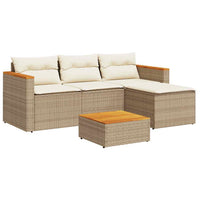 Set Divano da Giardino 3 pz con Cuscini-Sofa da Giardino-Divanetto da esterno Beige in Polyrattan 106799