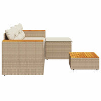 Set Divano da Giardino 3 pz con Cuscini-Sofa da Giardino-Divanetto da esterno Beige in Polyrattan 106799