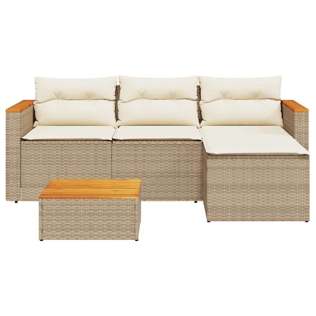 Set Divano da Giardino 3 pz con Cuscini-Sofa da Giardino-Divanetto da esterno Beige in Polyrattan 106799